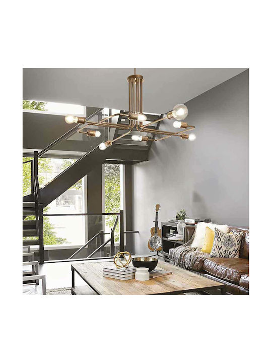 Ideal Lux Triumph PL8 Κρεμαστό Φωτιστικό για 8 Λαμπτήρες E27 Μπρούτζινο 92x41.5x41.5εκ. 160313